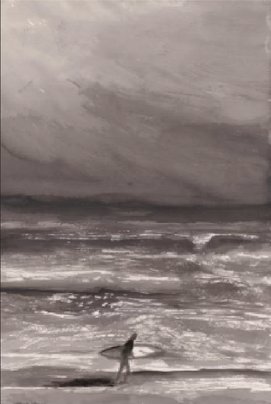 Surfer and Approaching Storm